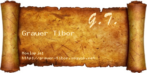 Grauer Tibor névjegykártya